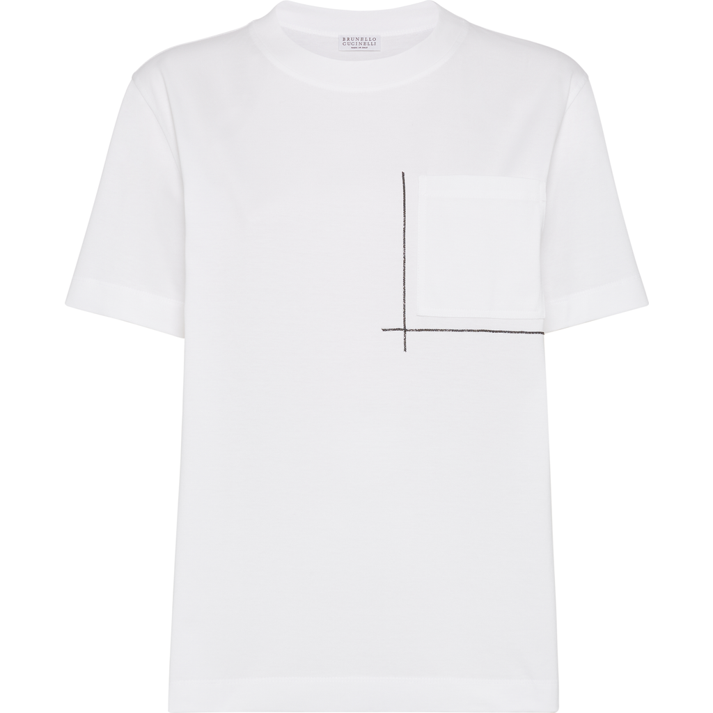 Brunello Cucinelli Classic Pocket Tee Shirt Clothing In White