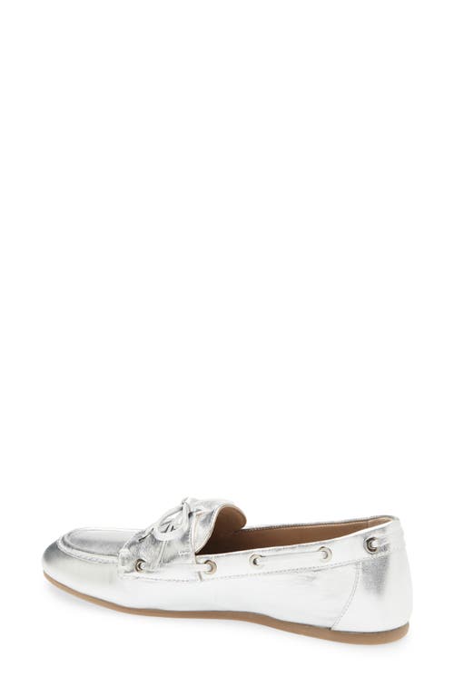 Stuart Weitzman Tinsley Moc Toe Loafer In Silver