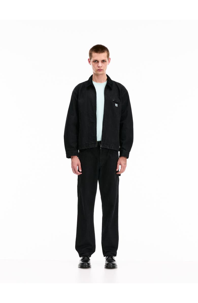 vowels Cord Collared Zip-Up Jacket, Alternate, color, Black