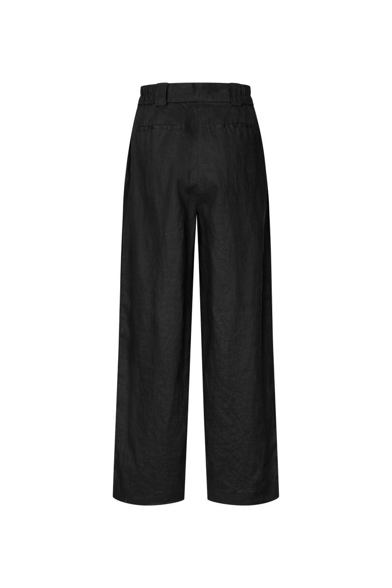 Mapriselle Wide-Leg Linen Trousers, Alternate, color, Black