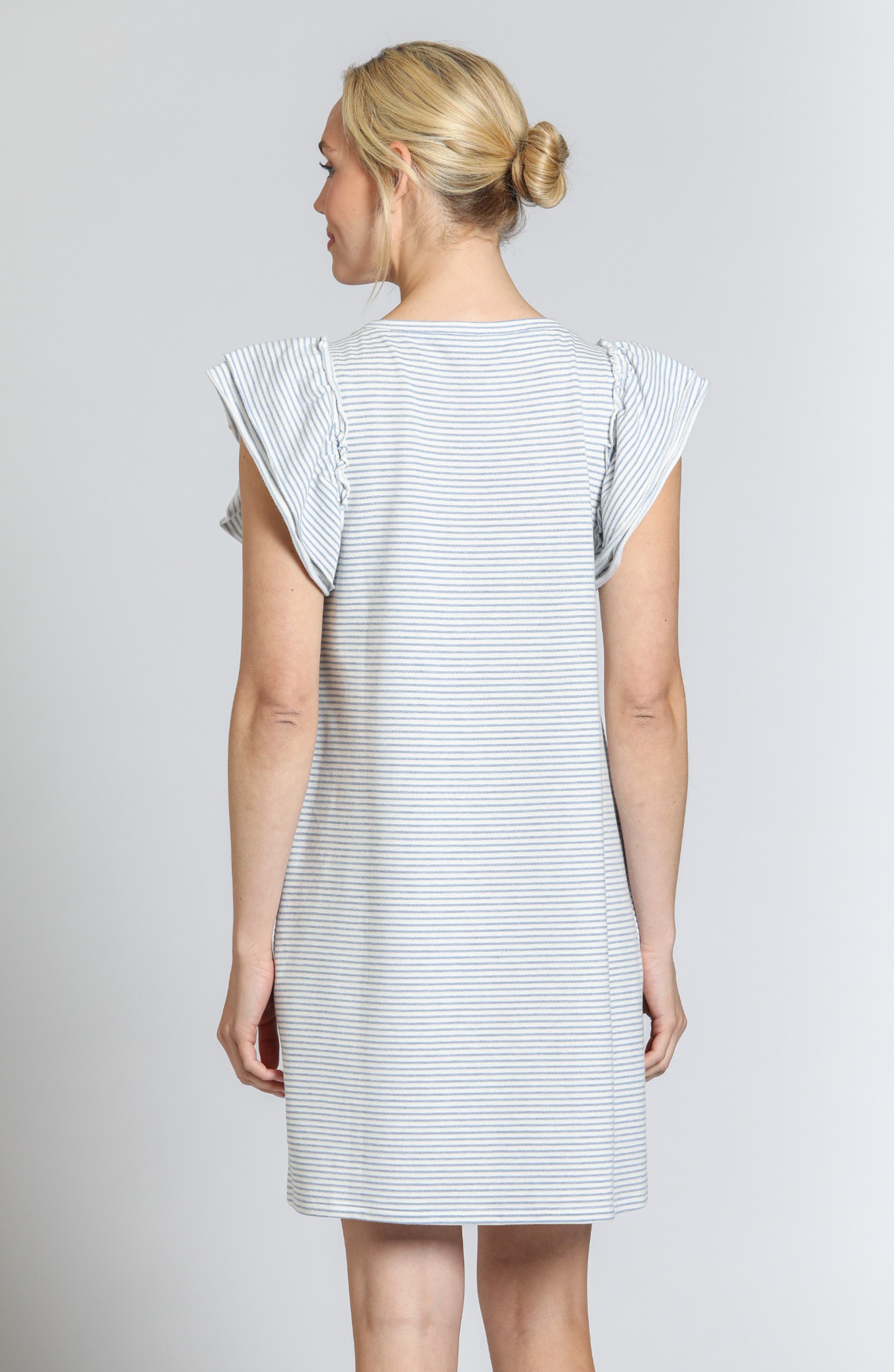 Double Ruffle Sleeve Cotton Minidress - image 2