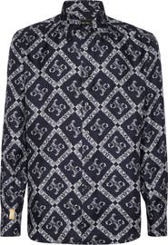 BILLIONAIRE Silk Gold Cut Shirt Bb Monogram Men