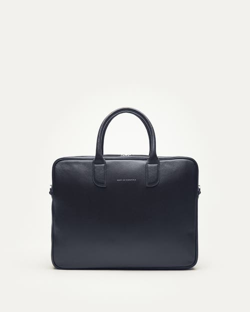 WANT Les Essentiels Lesage Pebble-Grained Leather Computer Bag in Navy at Nordstrom