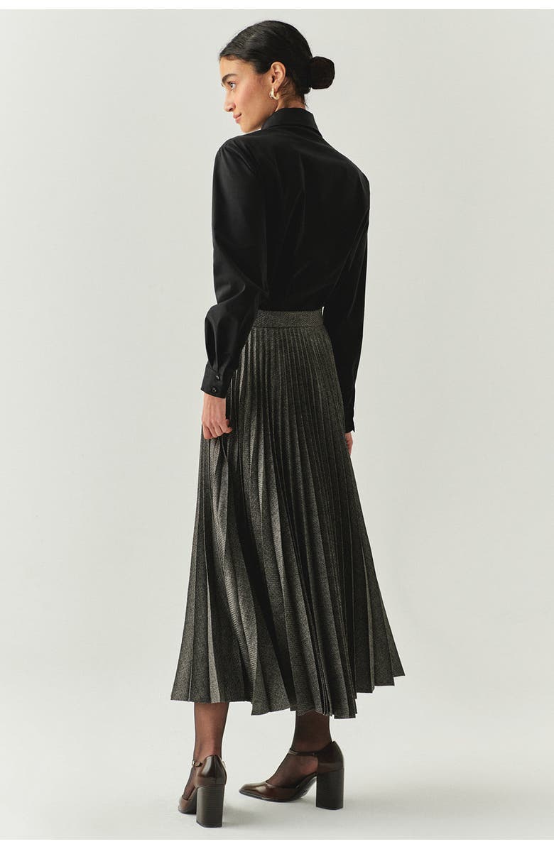 Exquise Jayda Pleated Midi Skirt, Alternate, color, Grey