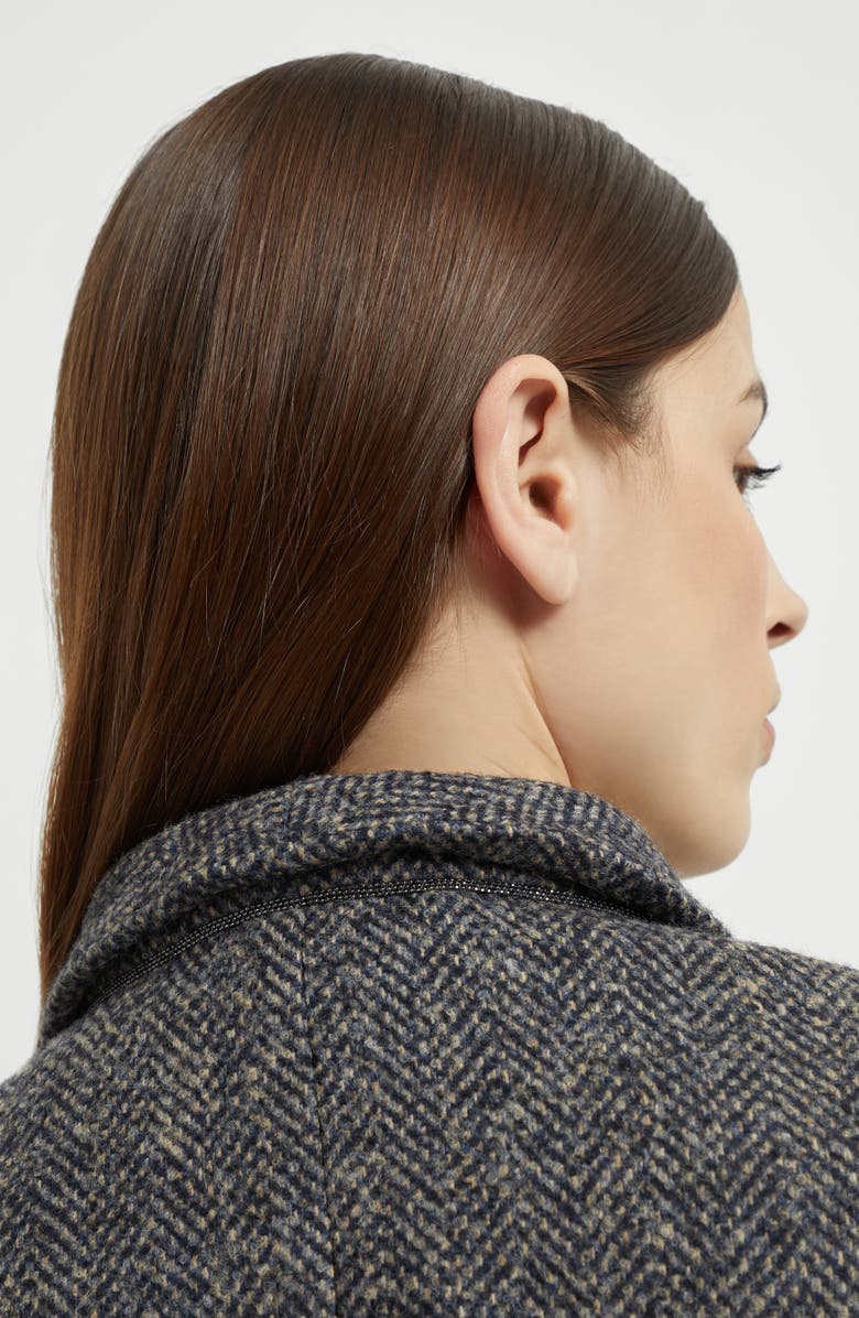 Brunello Cucinelli Herringbone tweed blazer, Alternate, color, Blue