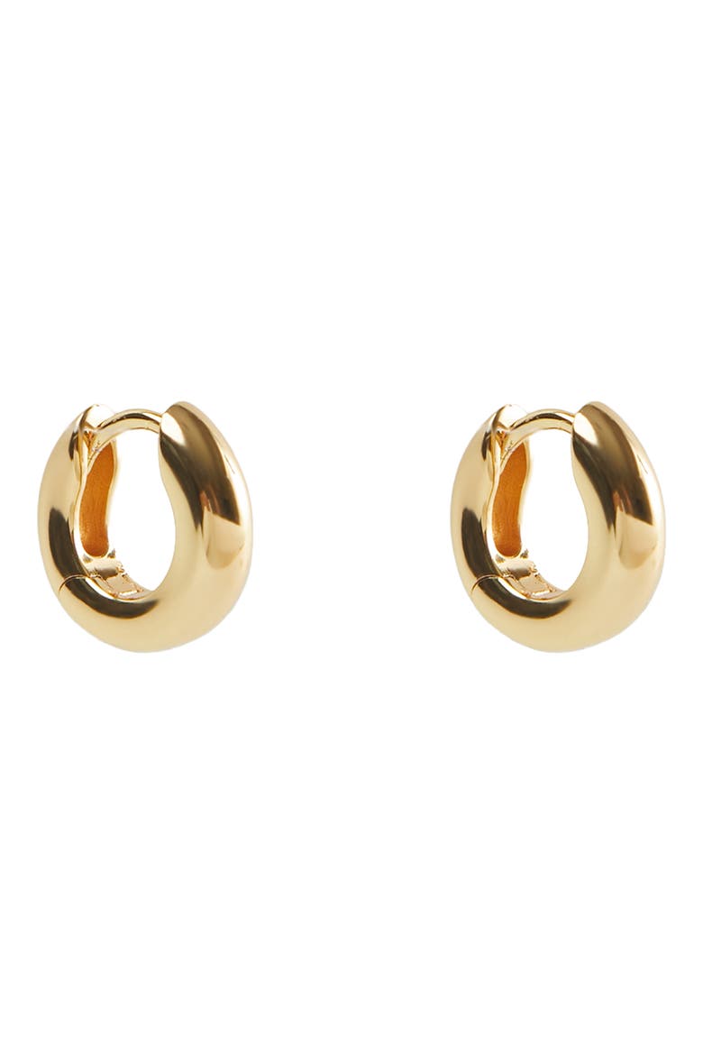 Small Chubby Huggie Hoop Earrings, Main, color, GOLD