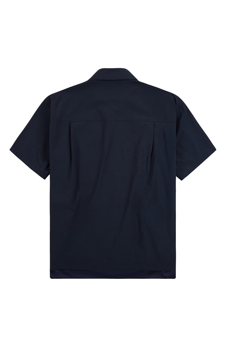 PAPER PLANES Planes Short Sleeve Zip-Up Shirt, Alternate, color, Navy