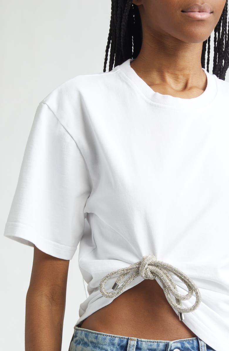 Area Crystal Knot T-Shirt, Alternate, color, White