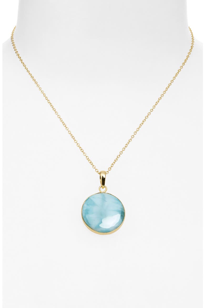 Larimar Pendant Necklace, Alternate, color, GOLD/ LARIMAR