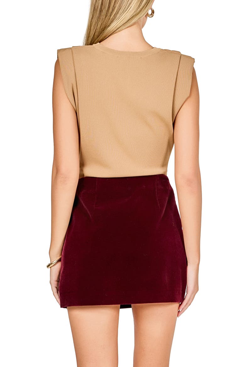 Pleated Shoulder Knit Top, Alternate, color, MOUSSE