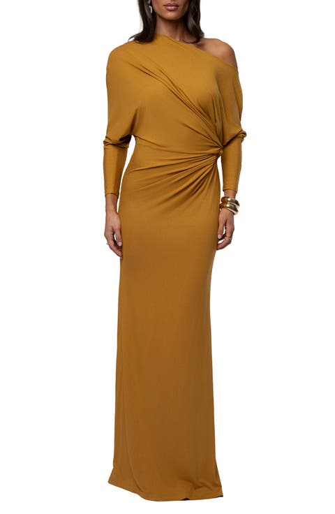 Eternal Obession One-Shoulder Long Sleeve Maxi Dress