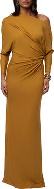 JLUXLABEL Eternal Obession One-Shoulder Long Sleeve Maxi Dress