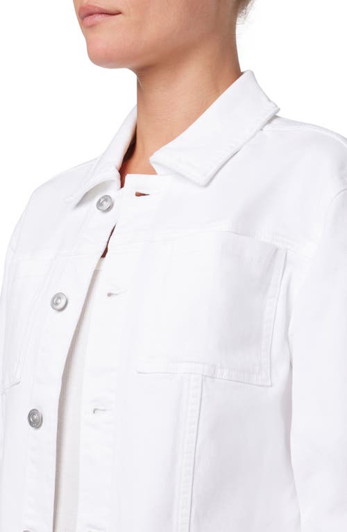 Hudson Jeans Crop Denim Trucker Jacket In White