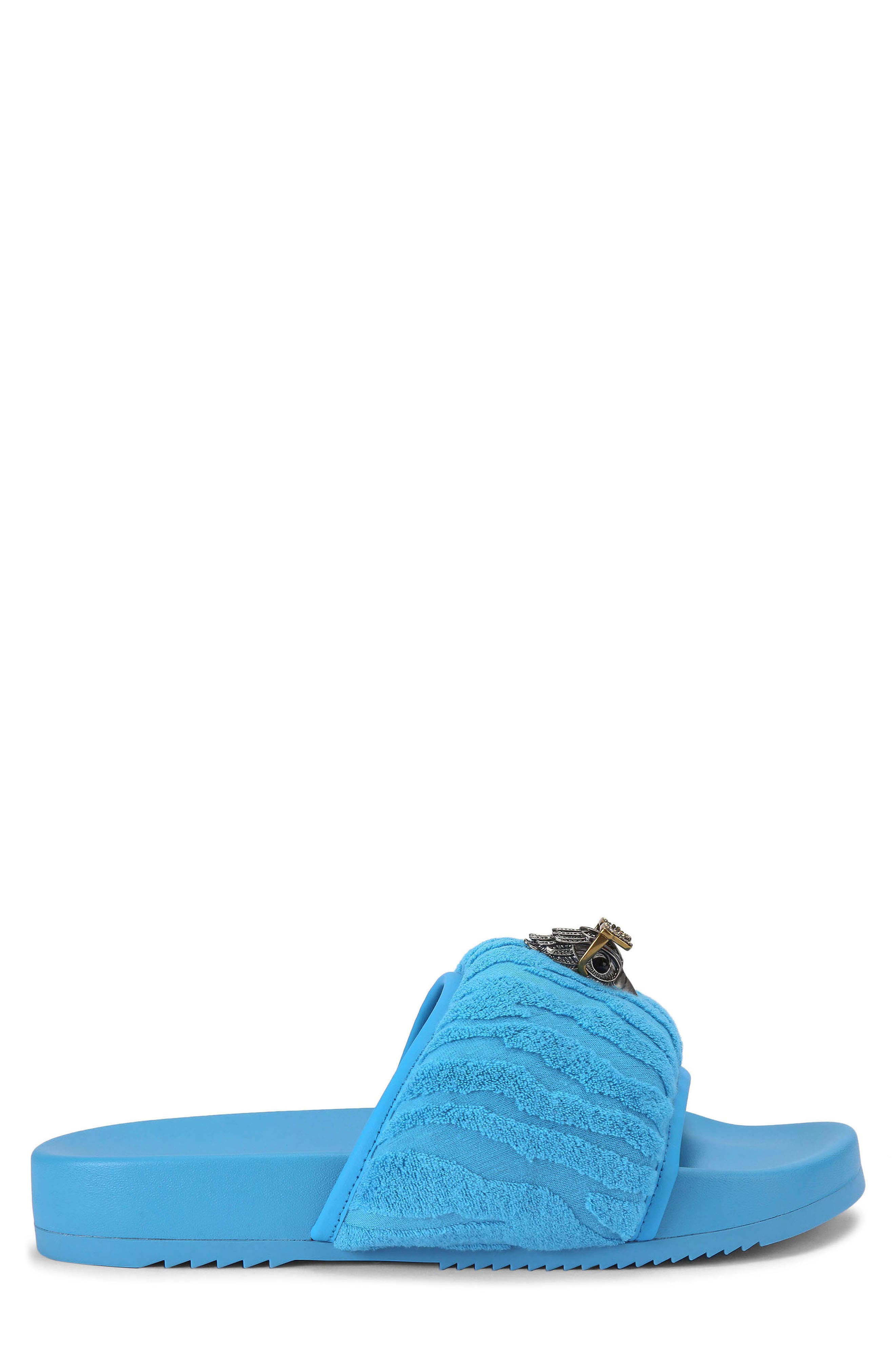 Kurt Geiger London Puff Eagle Head Slide Sandal, Main, color, Medium Blue