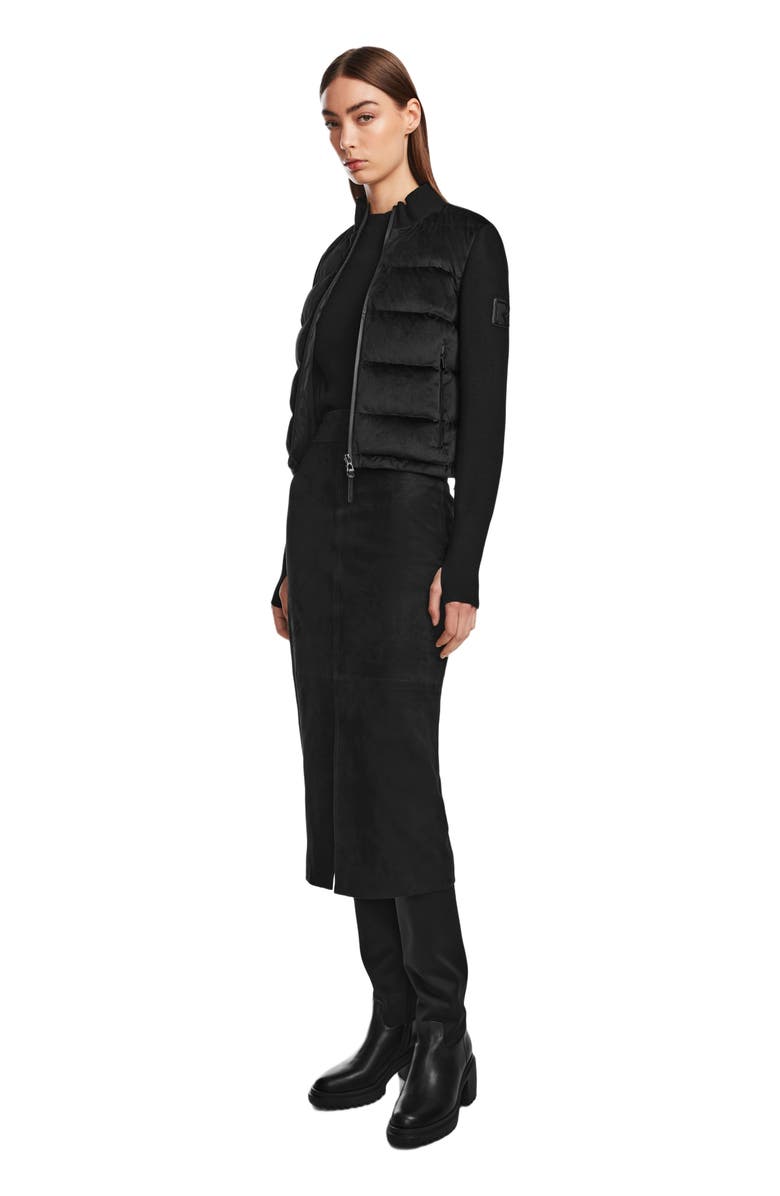 Rudsak CAMILLE V WOMEN'S VELVET HYBRID KNIT & LIGHT DOWN JACKET, Alternate, color, 