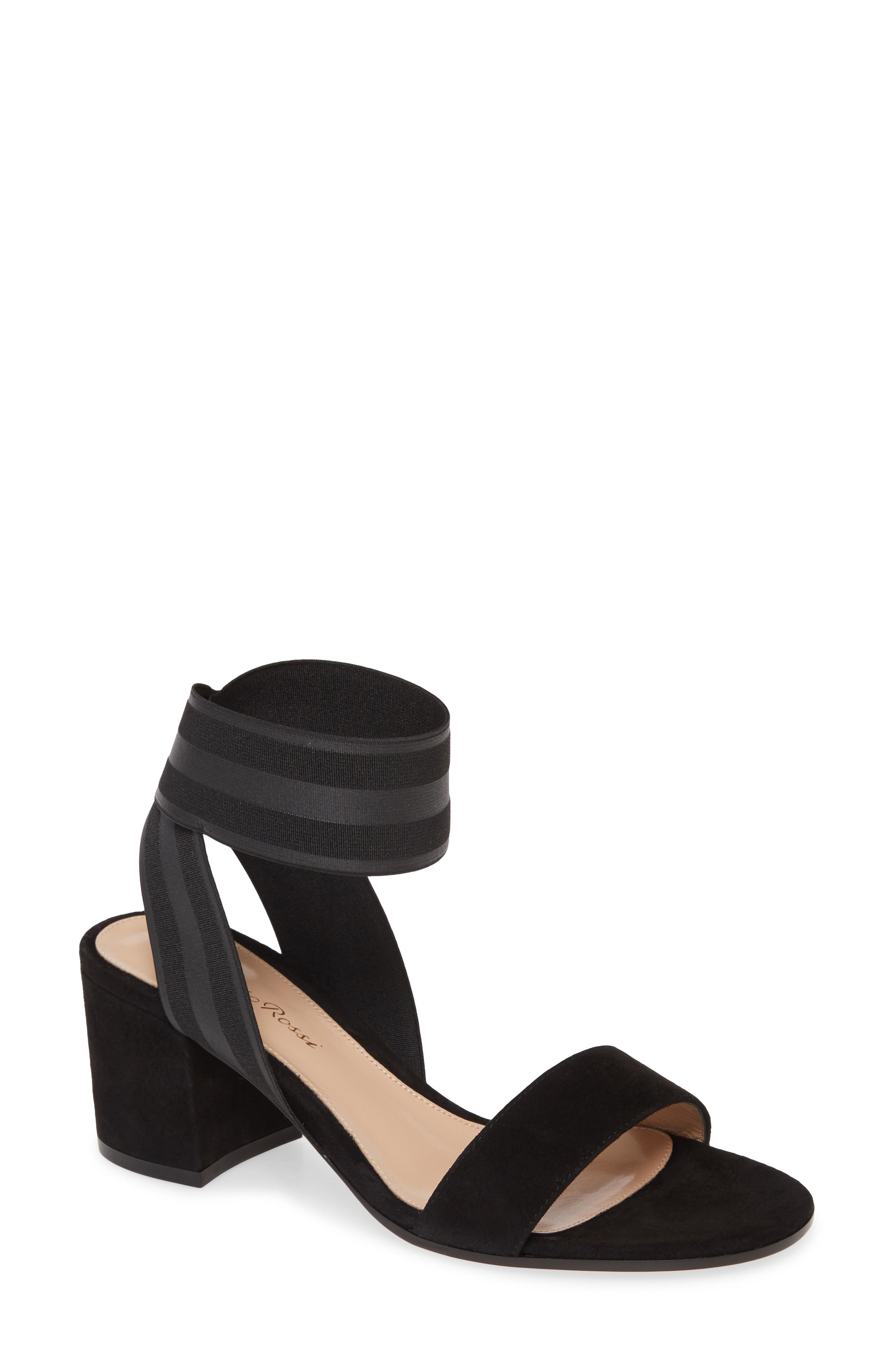 Gianvito Rossi Elastic Ankle Wrap Sandal, Main, color, 