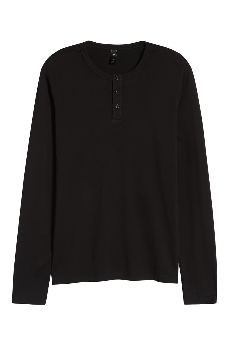 Bryce Long Sleeve Henley Shirt, Alternate, color, TRUE BLACK