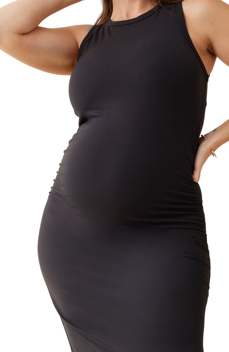 Ingrid & Isabel<sup>®</sup> Ruched Sleeveless Body-Con Dress, Alternate, color, Black