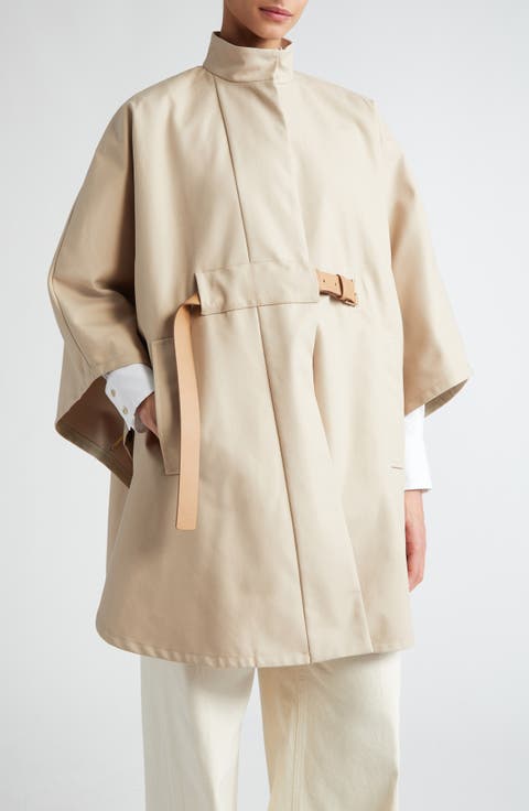 Berto Belted Cotton Gabardine Cape
