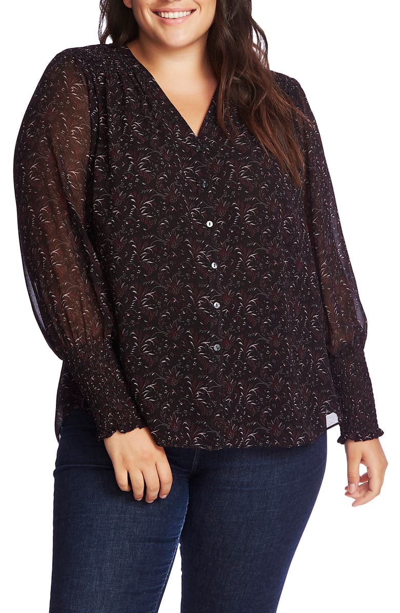 1.STATE Print Button-Up Blouse, Main, color, 