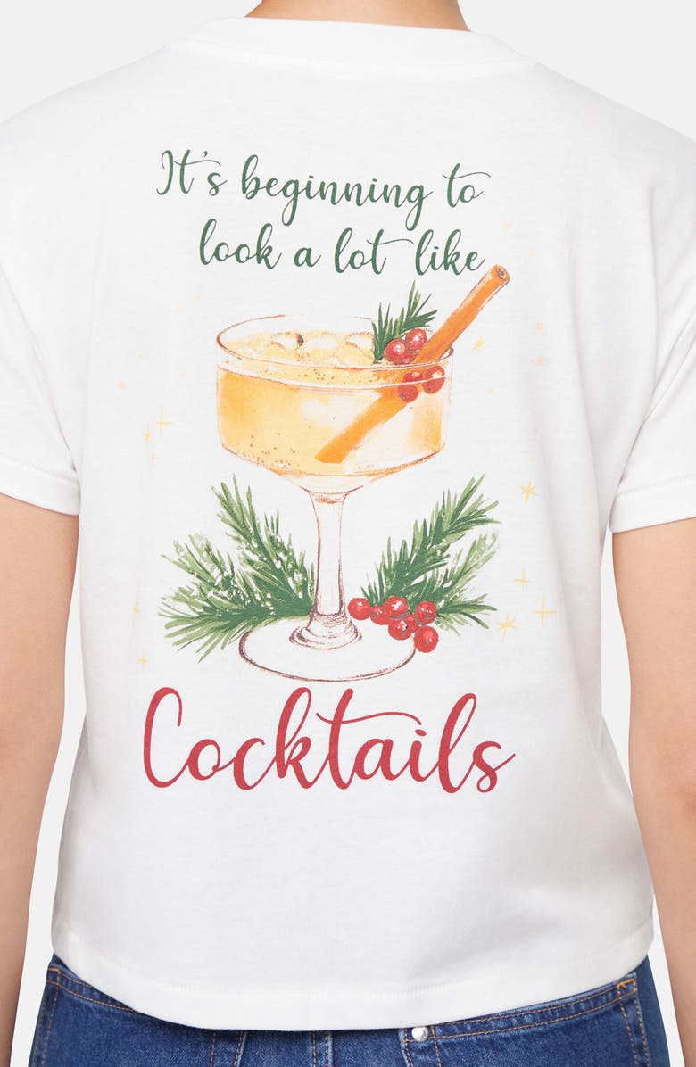 Wildfox Jamie Cocktail Season Graphic T-Shirt, Alternate, color, Snow White
