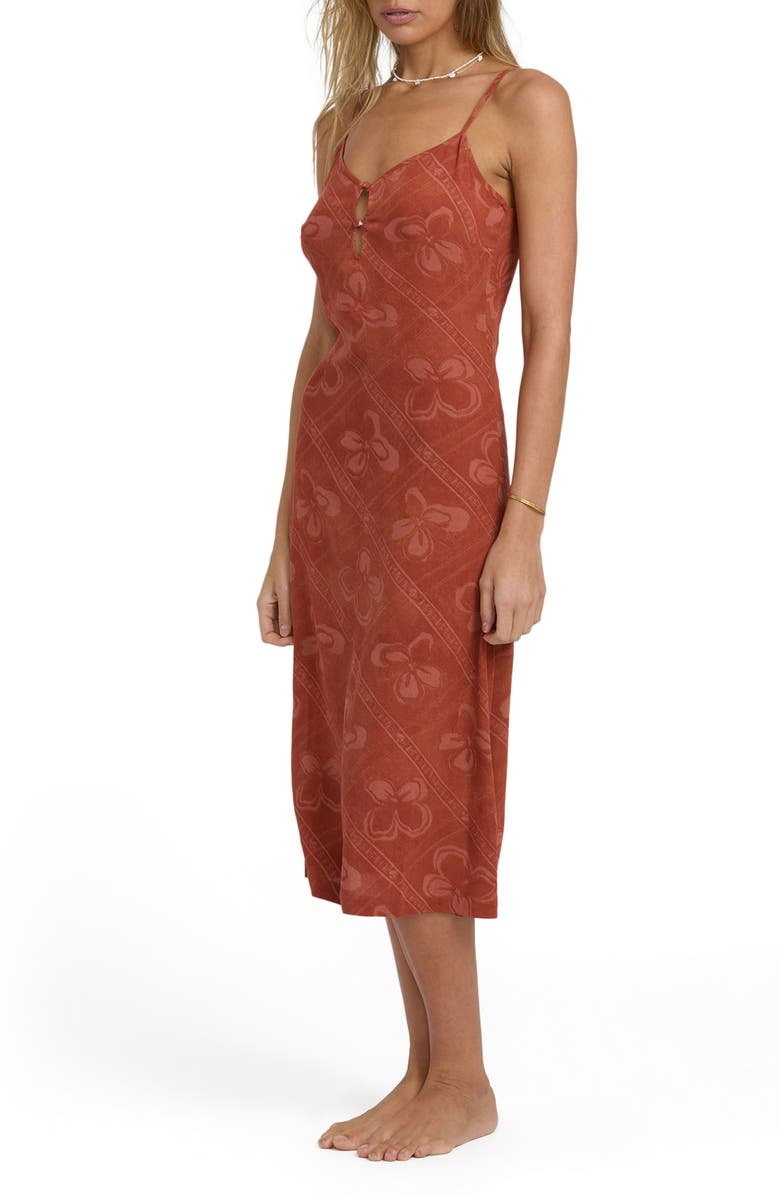 Billabong Fresh Daze Midi Sundress, Alternate, color, Dark Chino