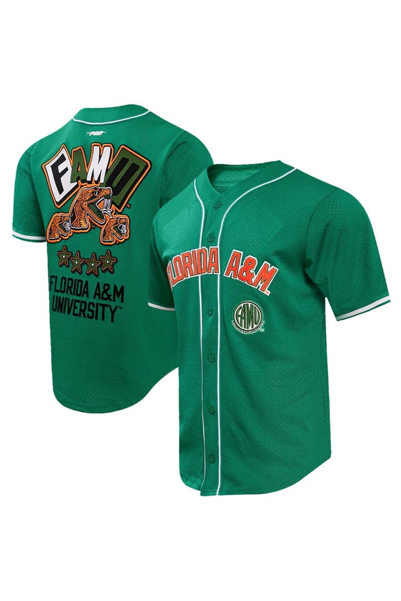 Men's Pro Standard Kelly Green Florida A&M Rattlers Homecoming Mesh Button-Down Shirt, Main, color, Kelly Green