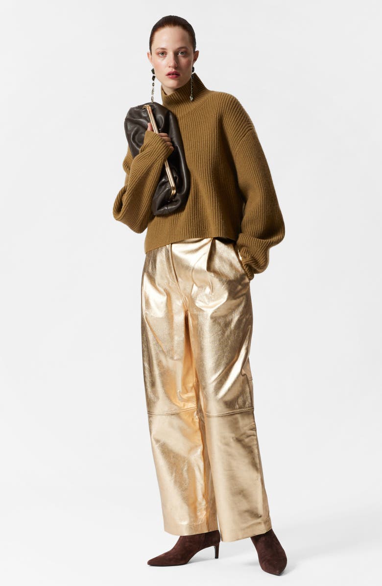 & Other Stories Rib Knit Wool Turtleneck Sweater, Alternate, color,