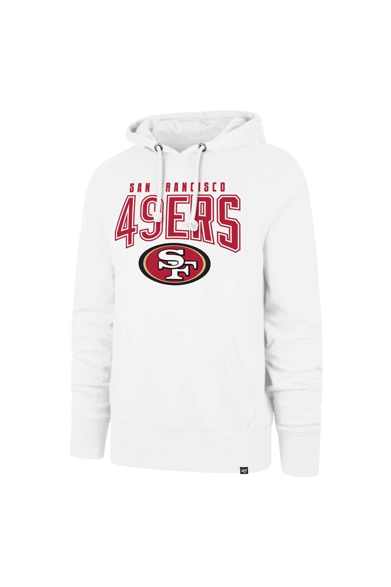 Men's '47 White San Francisco 49ers Elements Arch Headline Pullover Hoodie, Alternate, color, White