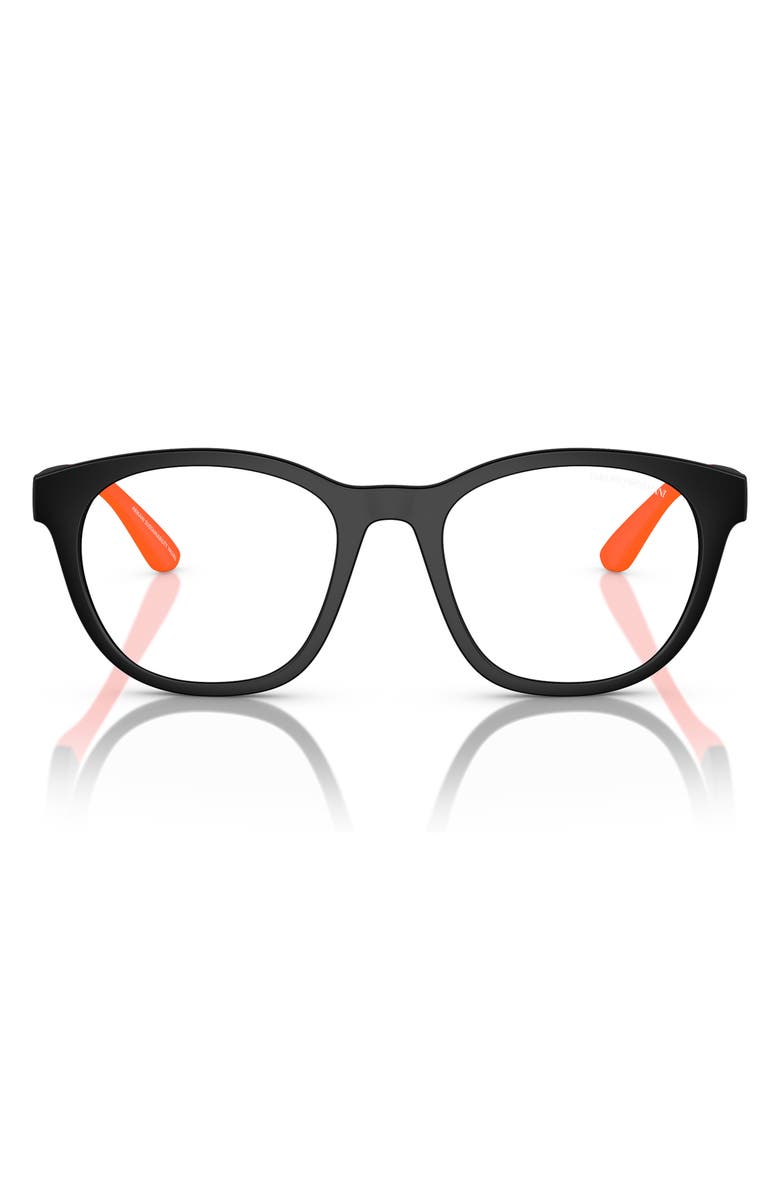 Emporio Armani 47mm Phantos Optical Glasses, Main, color, Matte Black / Clear