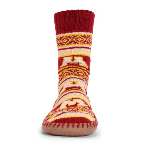Muk Luks Gameday Slipper Socks In Red
