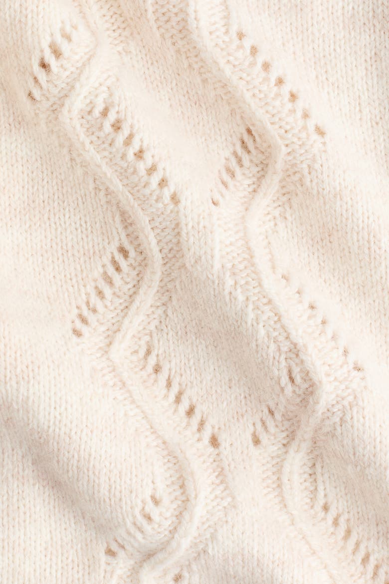 Pointelle-knit Cardigan, Alternate, color, Light beige