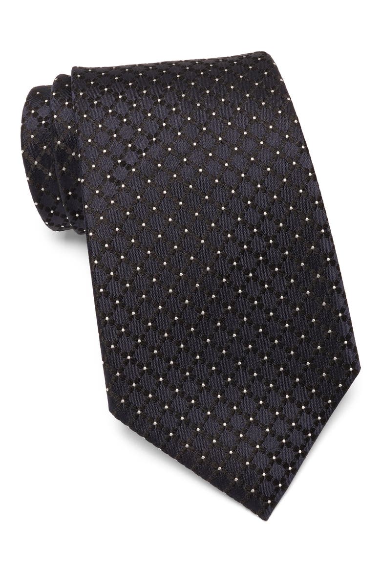 Floral Silk Tie, Main, color, NVY FAN