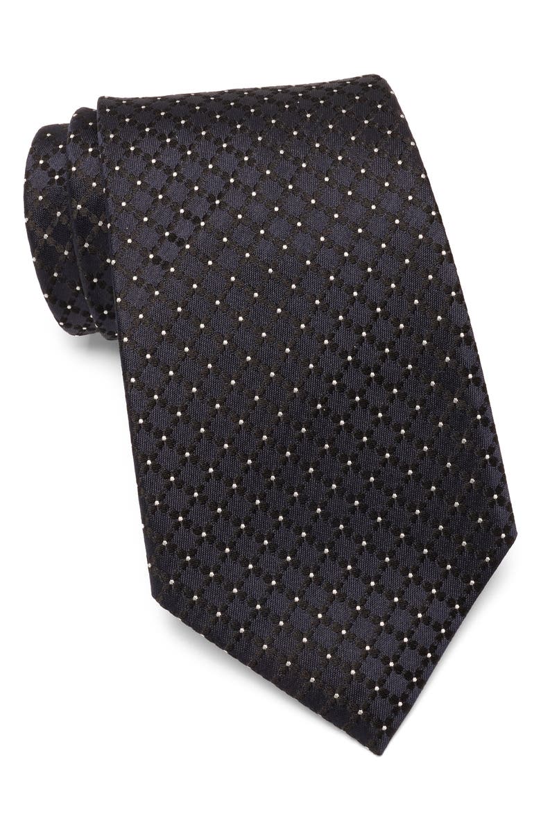 ZEGNA TIES Floral Silk Tie, Main, color, Nvy Fan
