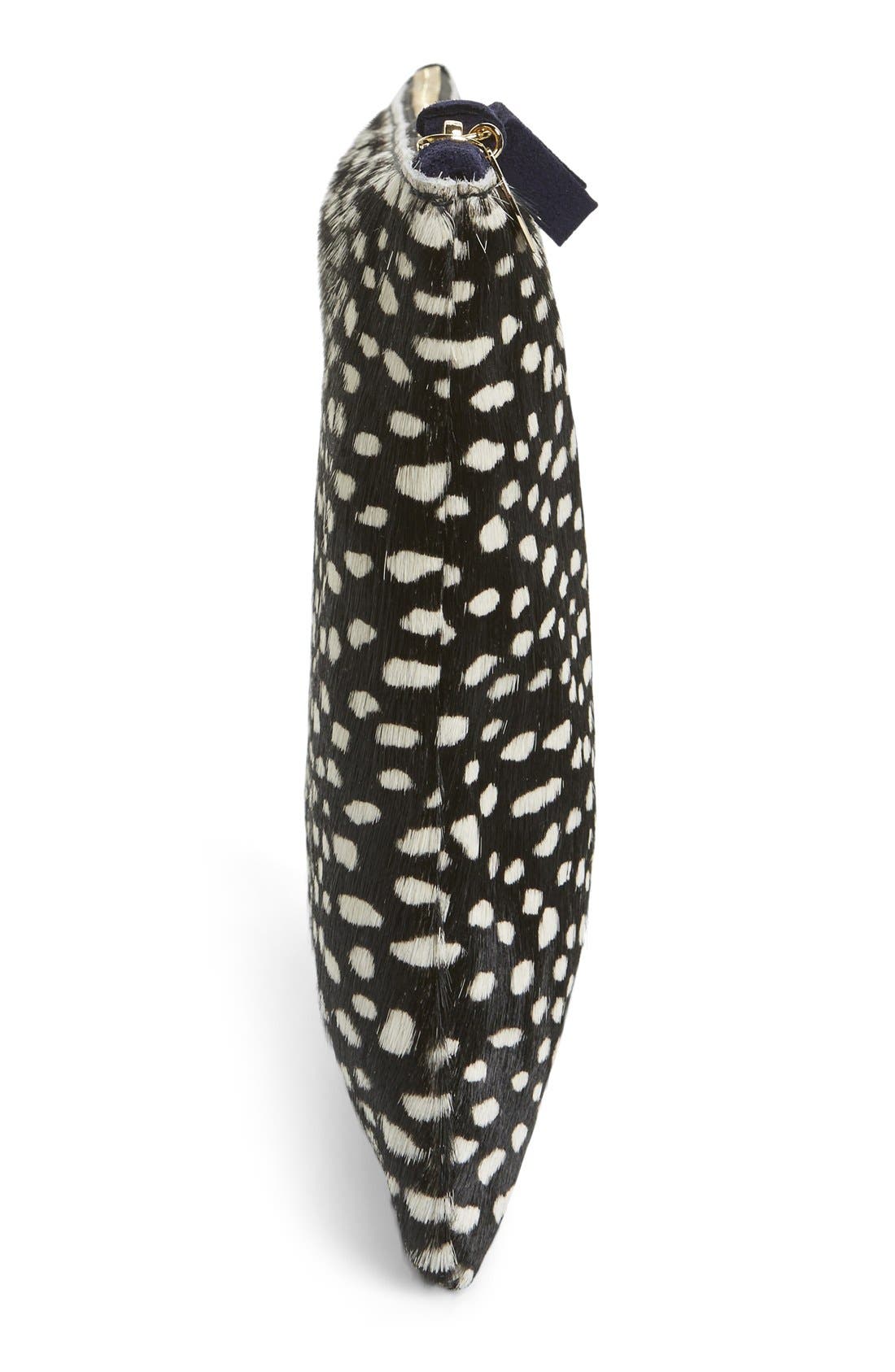 'Supreme' Genuine Calf Hair Clutch, Alternate, color, BLACK LADYBUG