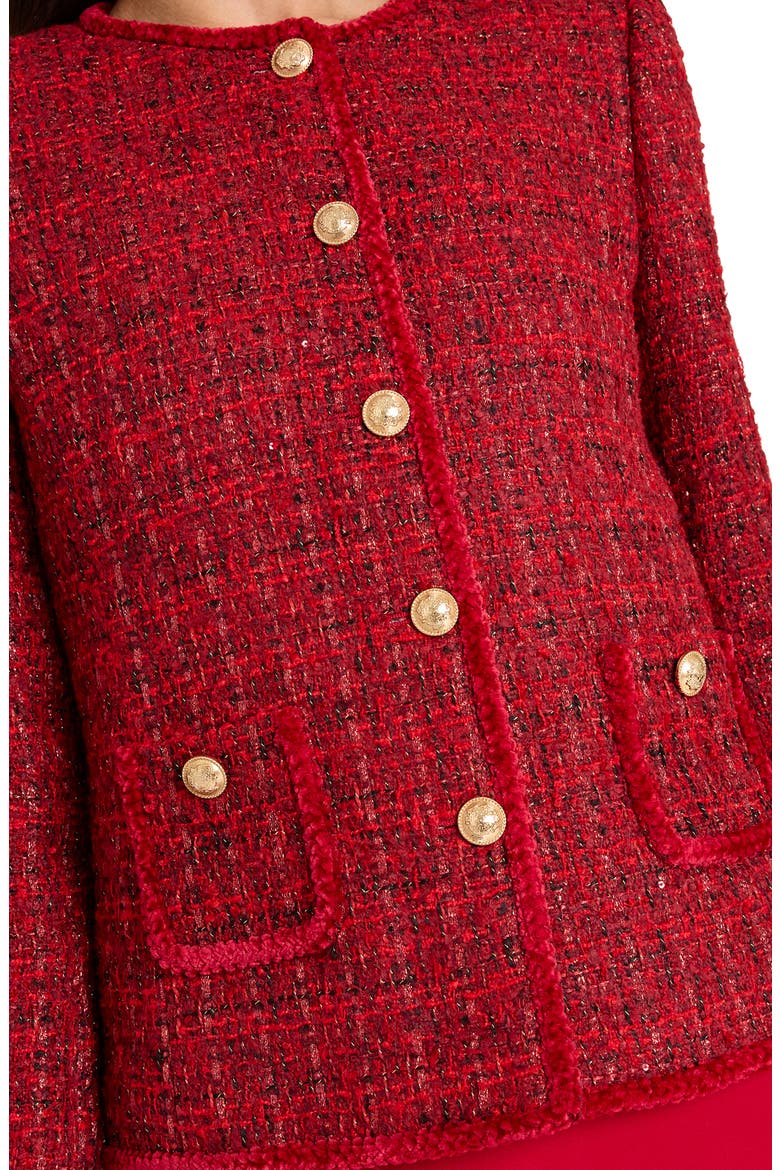 Bouclé Jacket, Alternate, color, RED MULTI