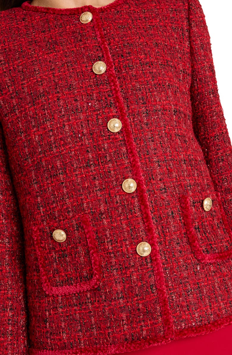 Tahari ASL Bouclé Jacket, Alternate, color, Red Multi