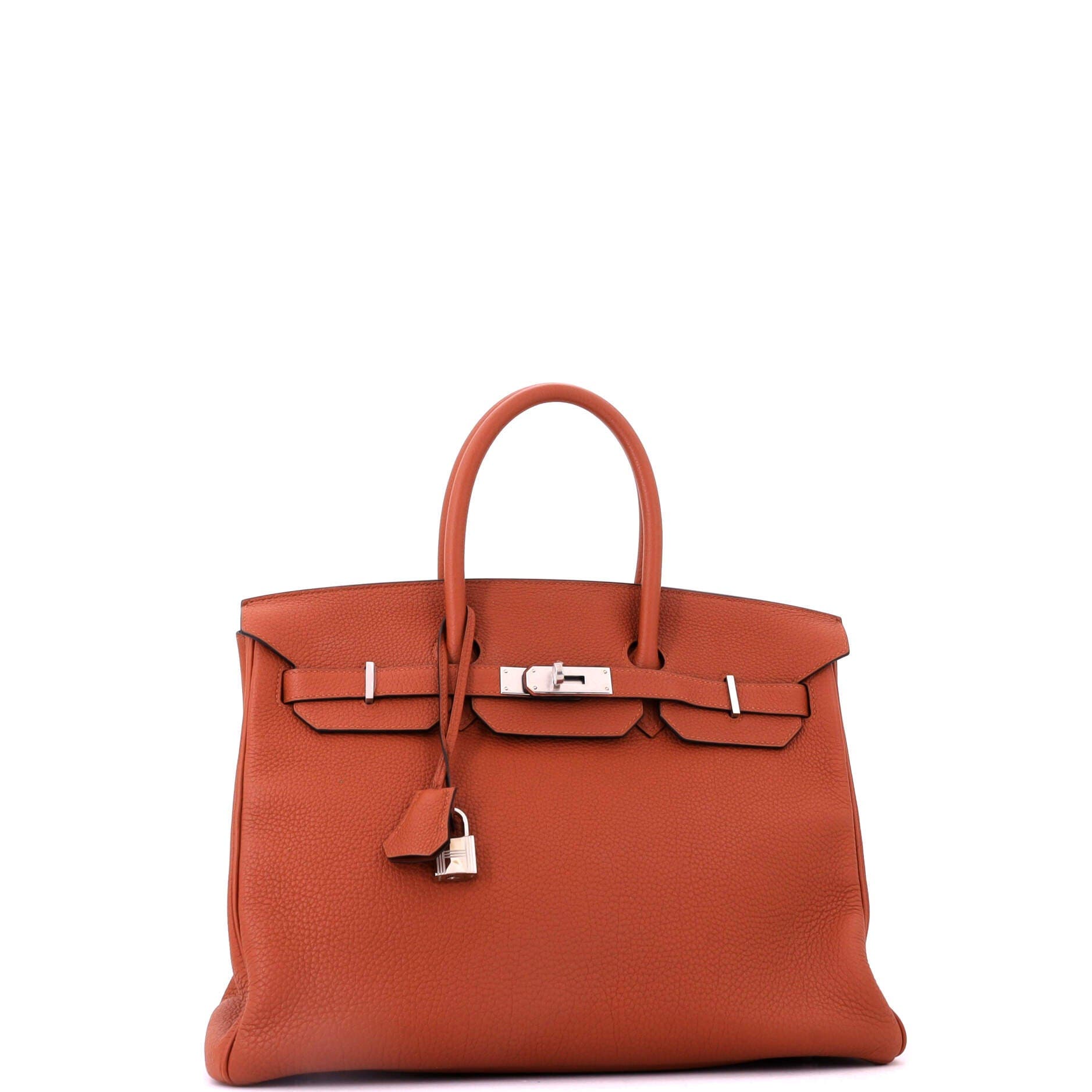 Pre-Owned Hermes Birkin Handbag Brown Togo with Palladium Hardware 35, Alternate, color, Cuivre
