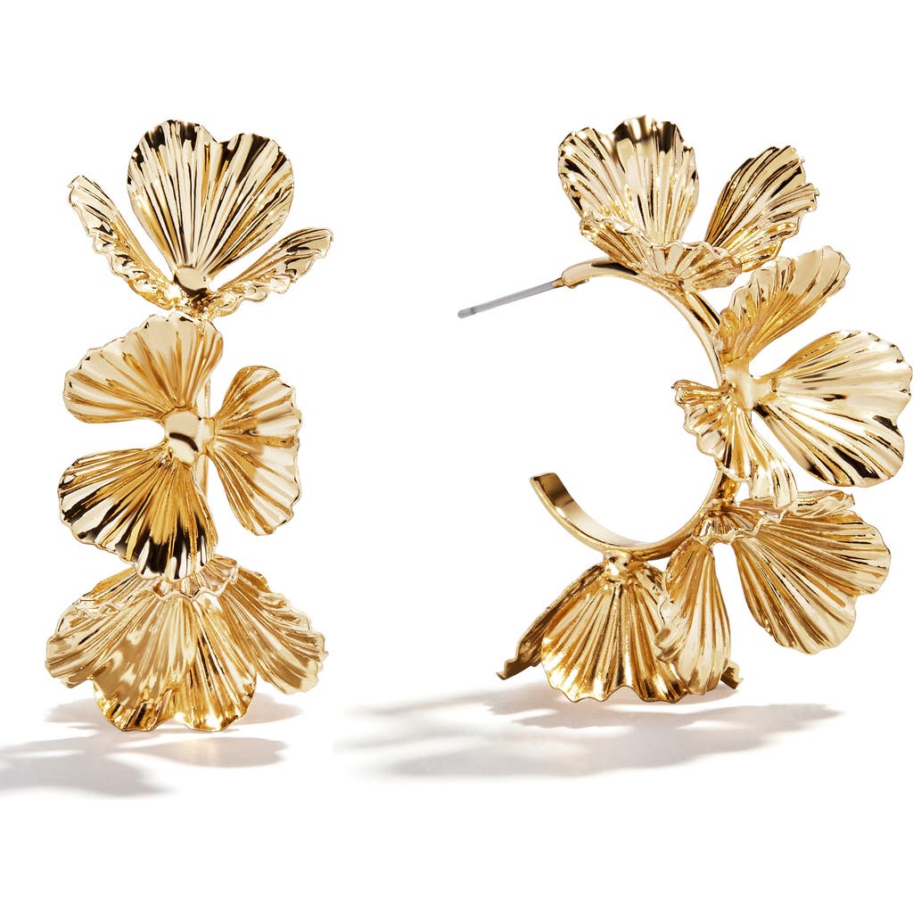 Baublebar Fiorella Floral Hoop Earrings In Gold