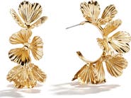 BaubleBar Fiorella Floral Hoop Earrings
