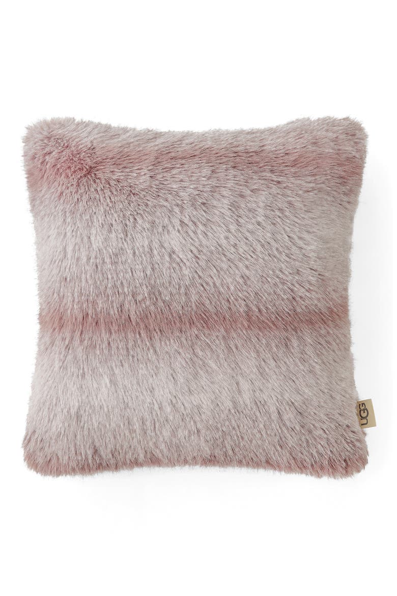 Clyde Faux Fur Accent Pillow, Main, color, DUSK/ SNOW
