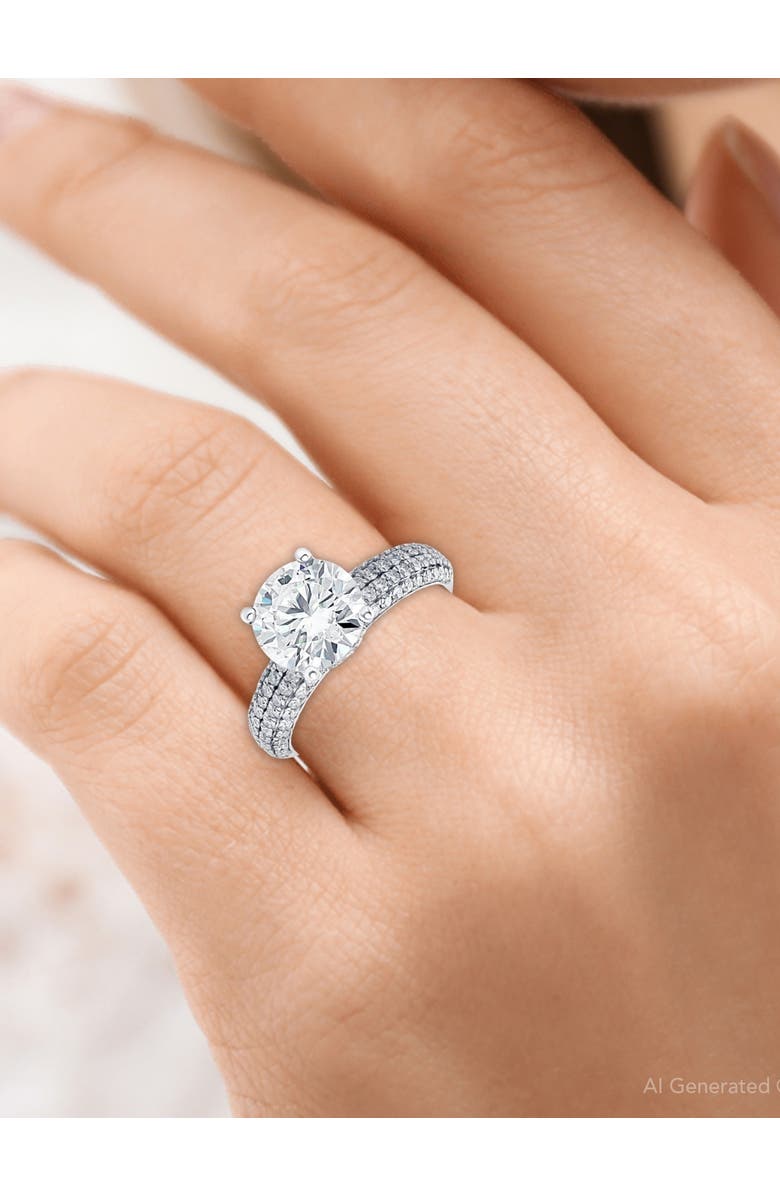 Bliss Diamond Certified 3.66Ct Micro Pave Diamond Engagement Ring 14k Gold Lab Grown, Alternate, color, 