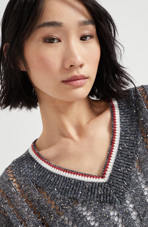 Brunello Cucinelli Dazzling Sweater In Marine Blue