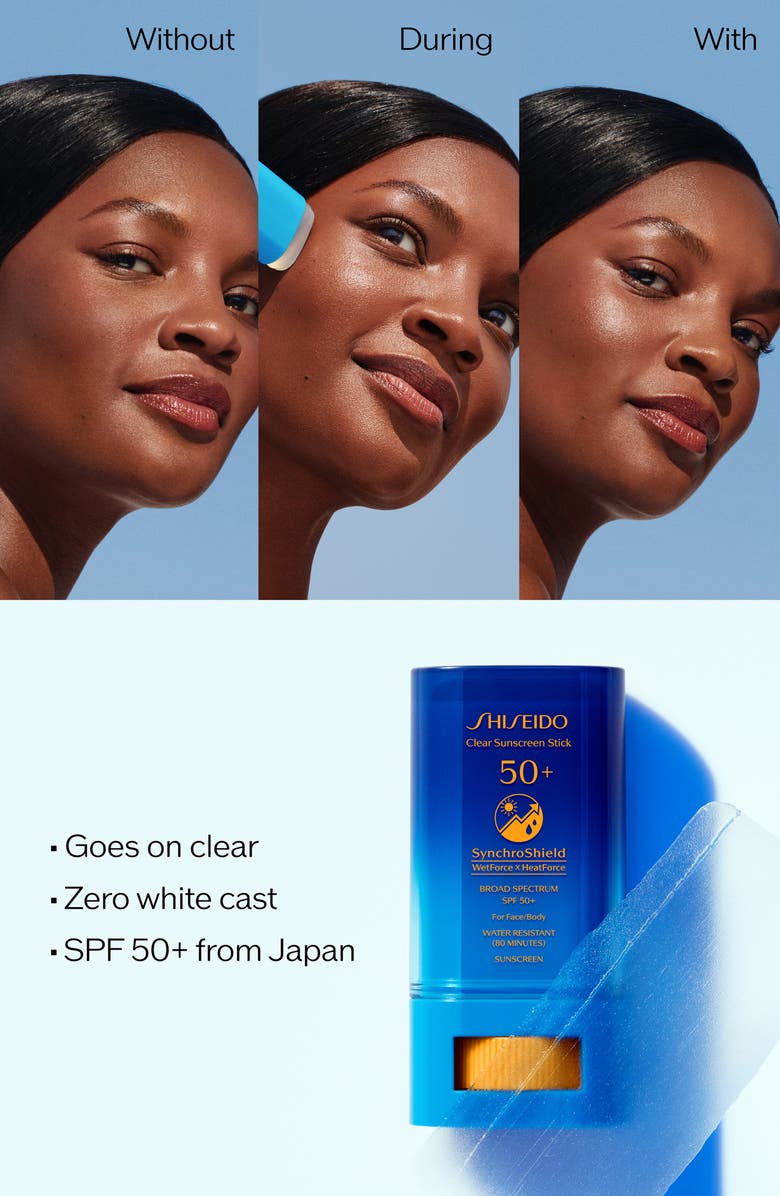 Shiseido Clear Sunscreen Stick SPF 50+ for Face & Body, Alternate, color,