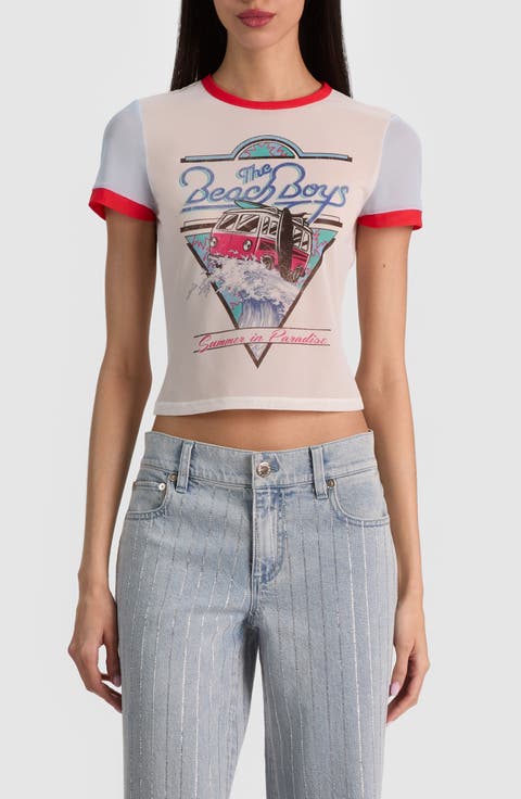 Tess The Beach Boys Graphic Mesh T-shirt