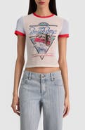 ALICE + OLIVIA Tess The Beach Boys Graphic Mesh T-shirt