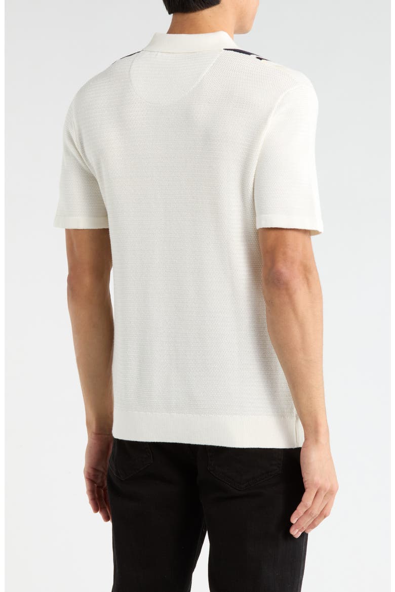 Stripe Cotton Polo, Alternate, color, OFF WHITE