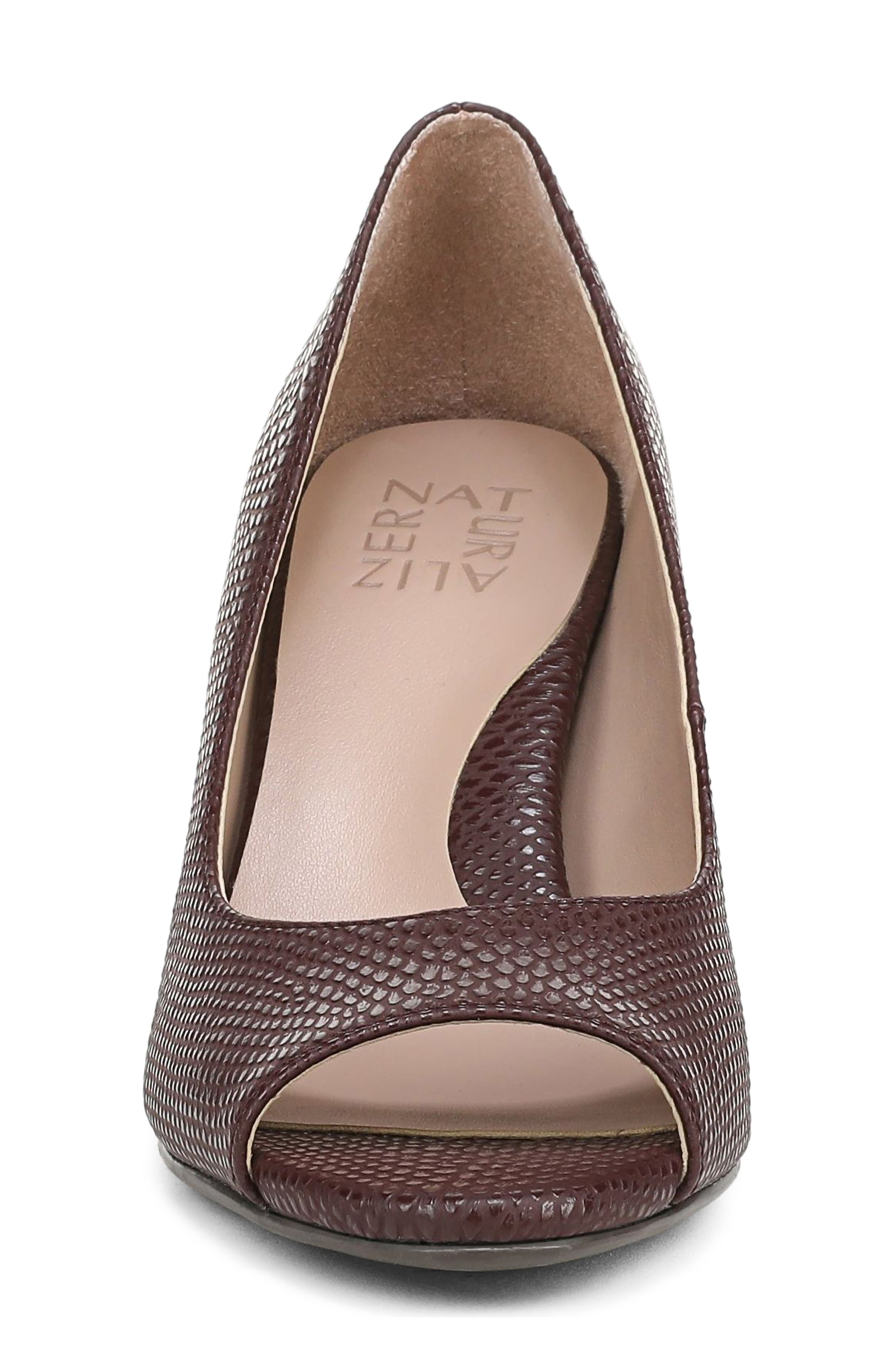 Locke Peep Toe Faux Leather Pump, Alternate, color, MERLOT RED SNAKE FAUX LEATHER