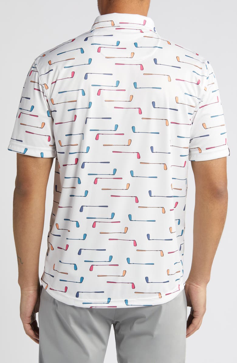 Swannies Golf Club Print Golf Polo, Alternate, color, White
