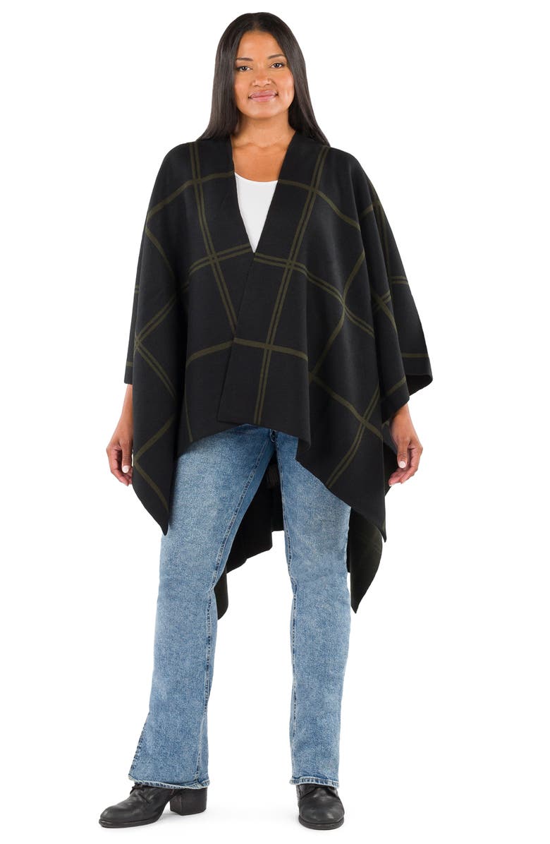 Patricia Nash Plaid Cape, Alternate, color, Black Mutli